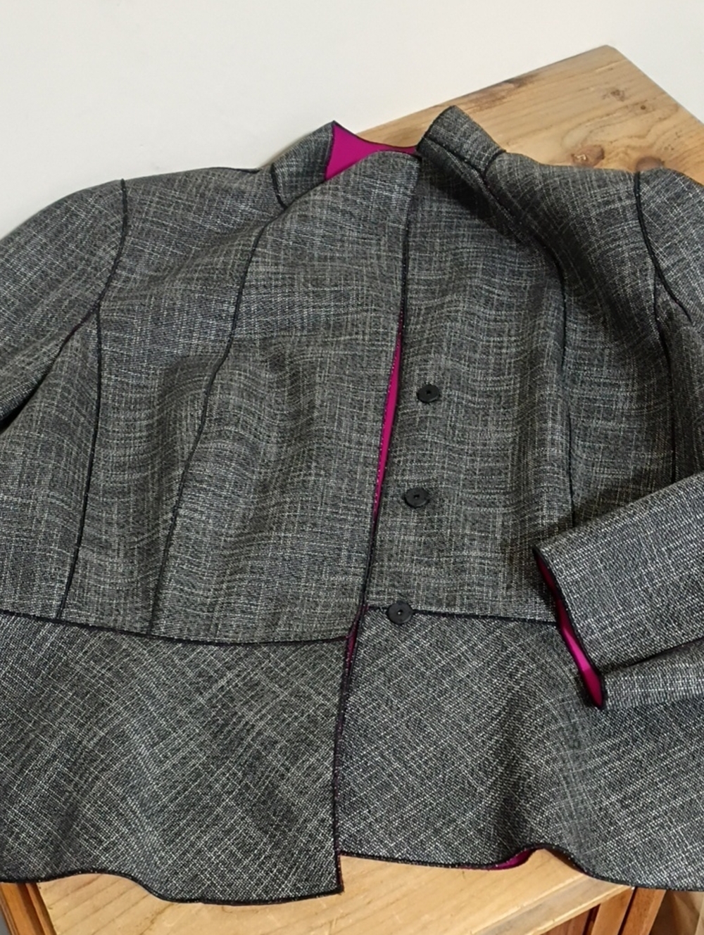Lafayette 148 New York Amanda Peplum Hem Snap Button Blazer Jacket Size 18 - Picture 11 of 14